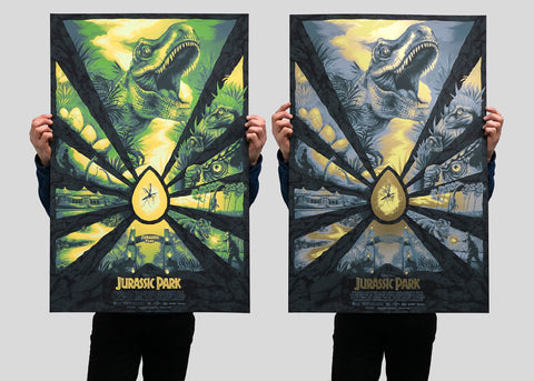 Jurassic Park Movie Poster by Bella Grace, Screen Printed by White Duck Editions for Vice Press