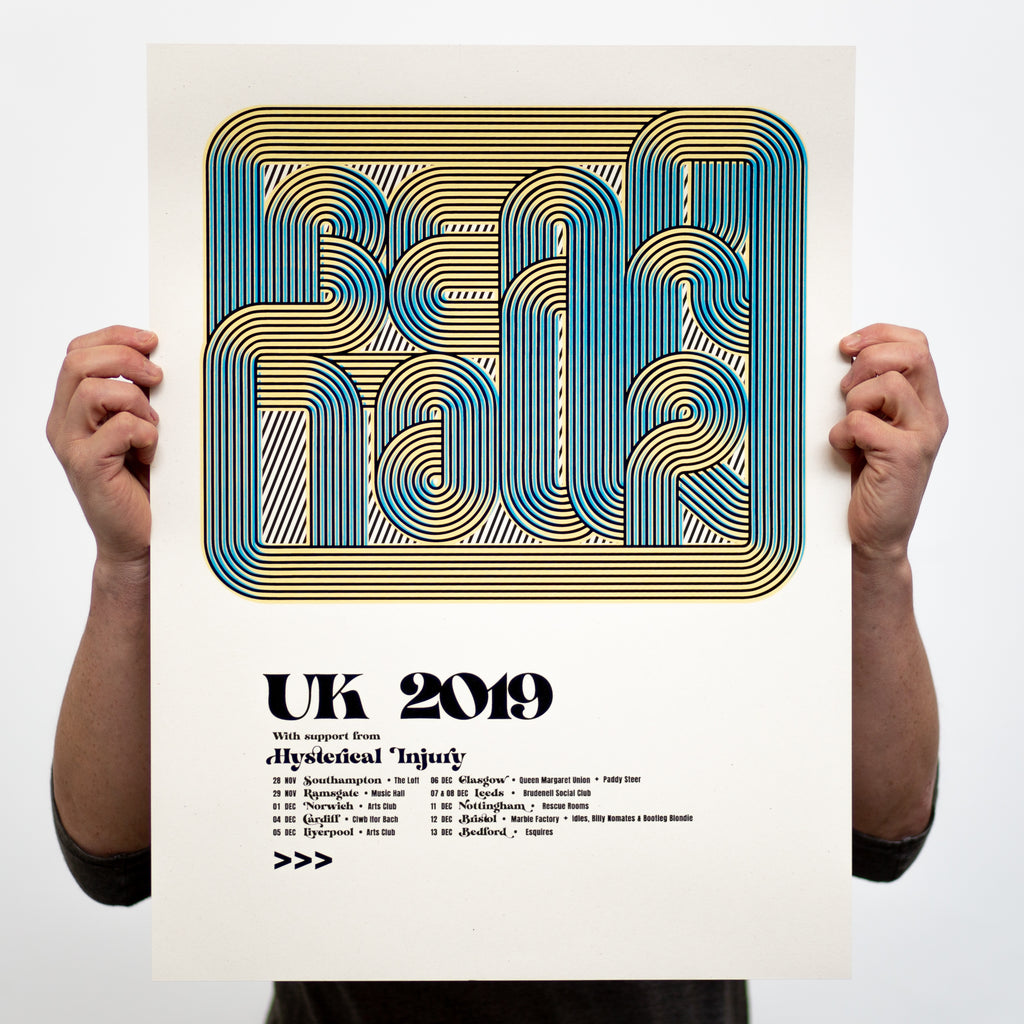 BEAK> UK 2019 Tour Poster - White Duck Editions - Limited Edition Art & Screen Print